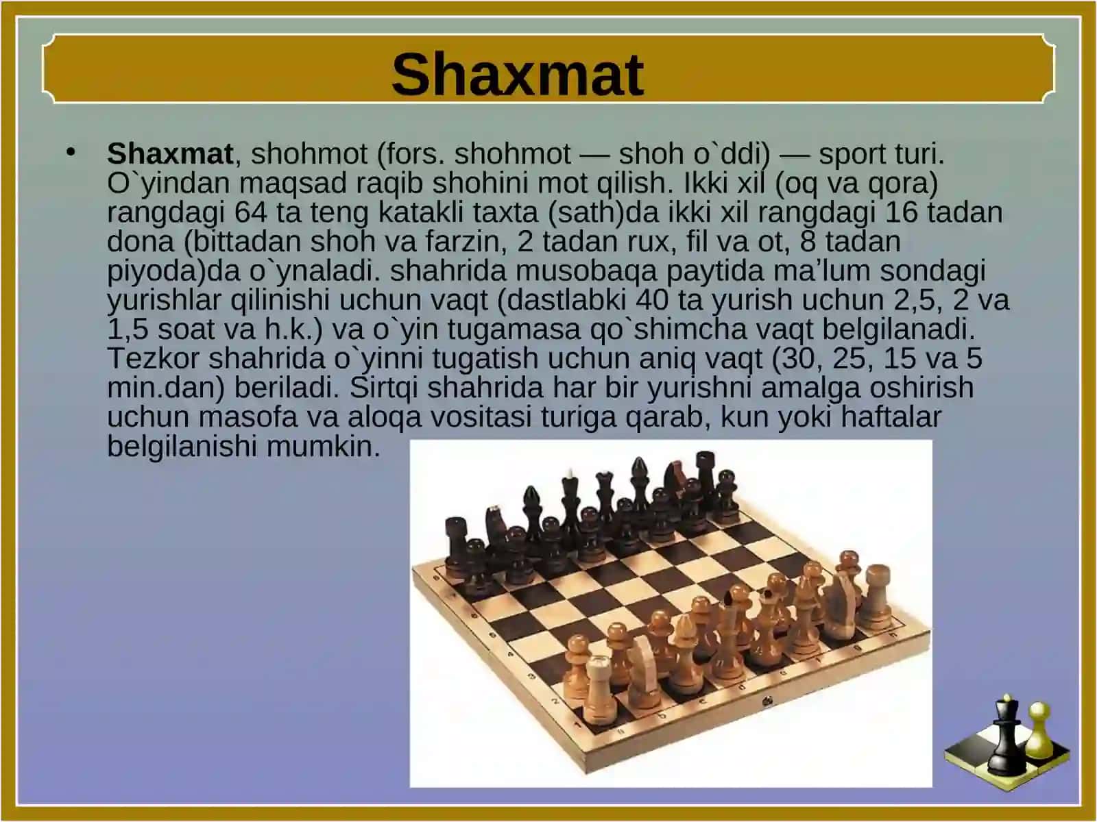 Shaxmat o`yini 2