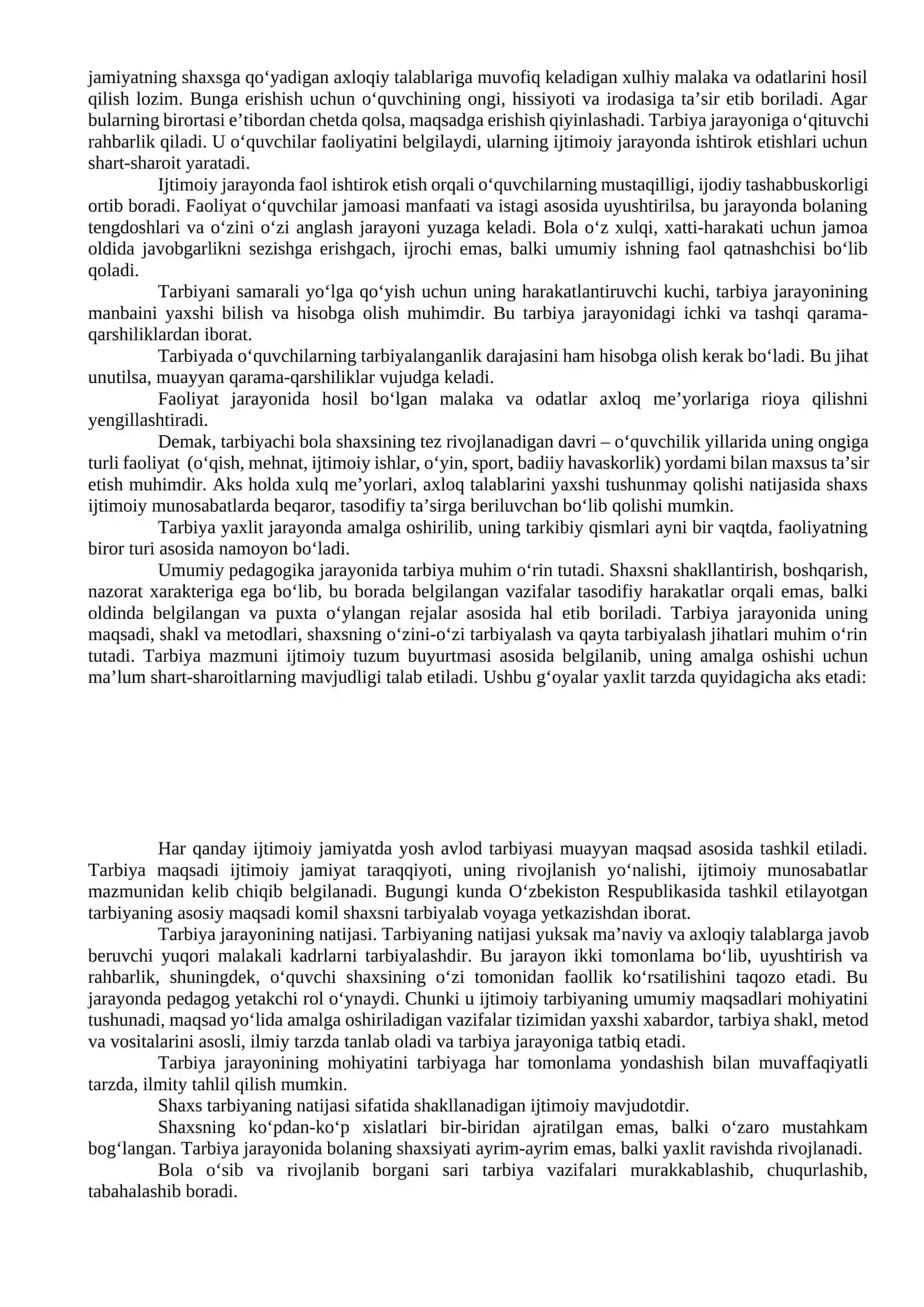 Tarbiya jarayoni mohiyati va mazmuni. Tarbiya tamoyillari 2