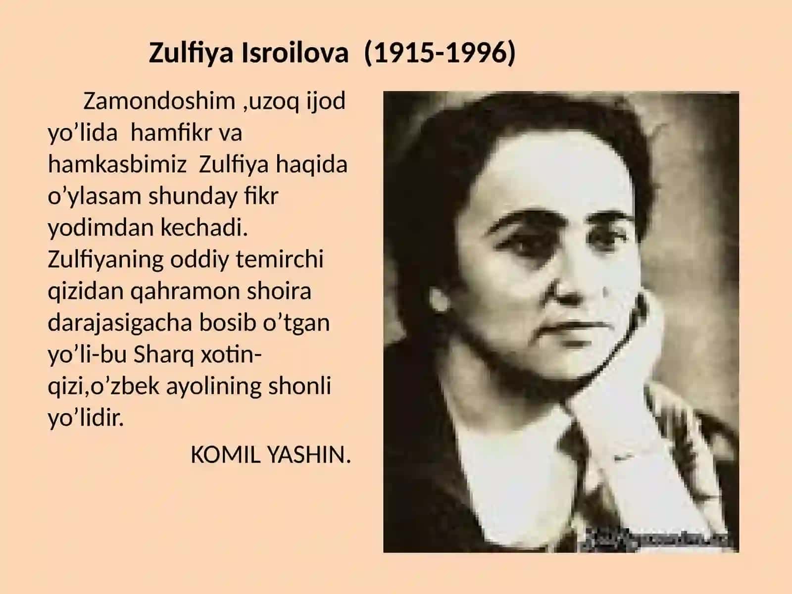 Zulfiyaxonim hayoti va ijodi 2