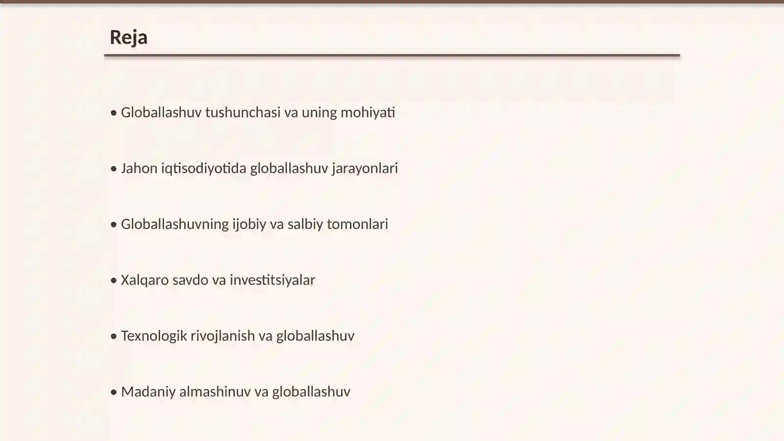 Globallashuvning Mazmuni va Rivojlanish Bosqichlari 2