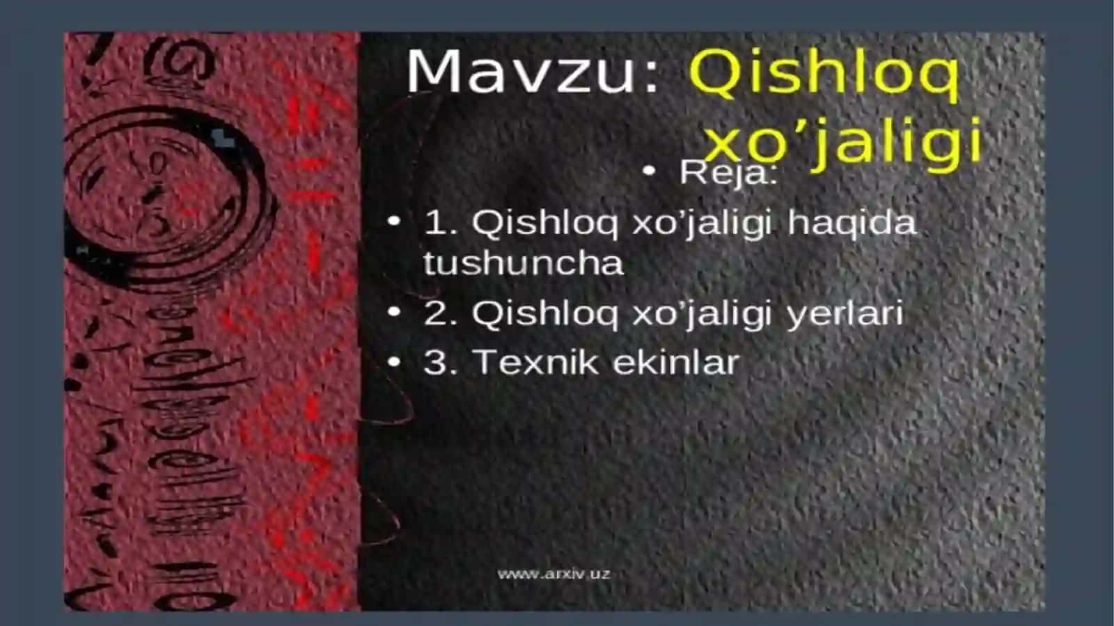 Chet mamlakatlari ijtimoiy-iqtisodiy geografiyasi fanidan kurs ishi taqdimoti 2