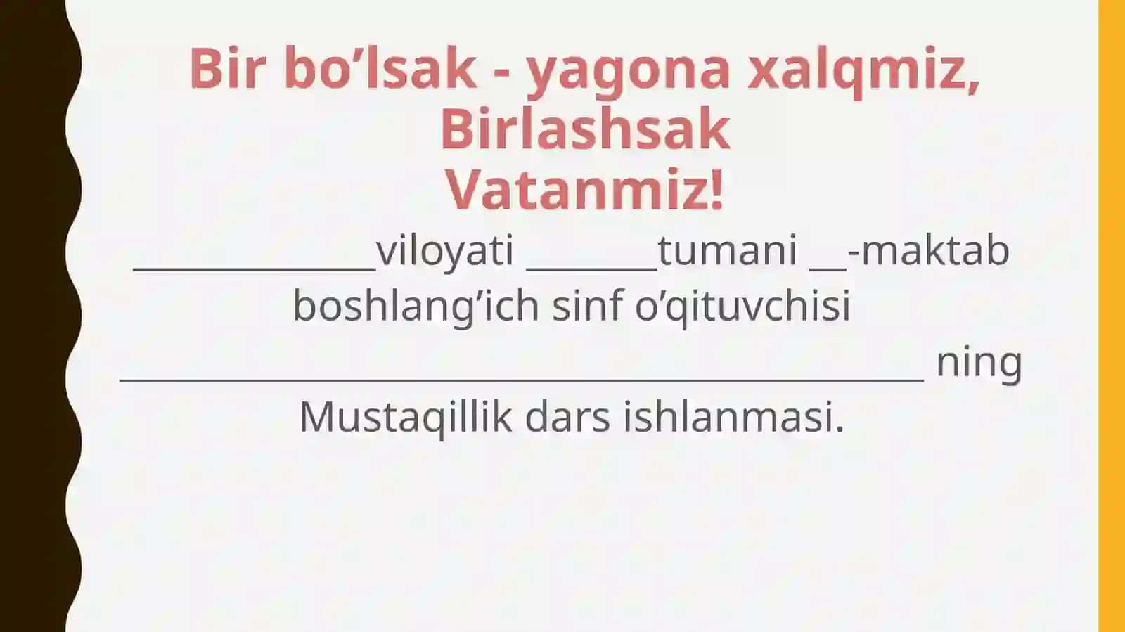 Mustaqillik dars ishlanmasi 2
