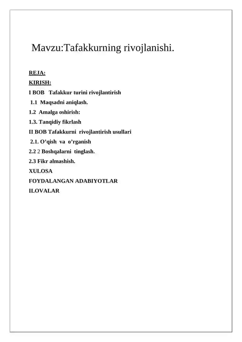 Tafakkurning rivojlanishi 2