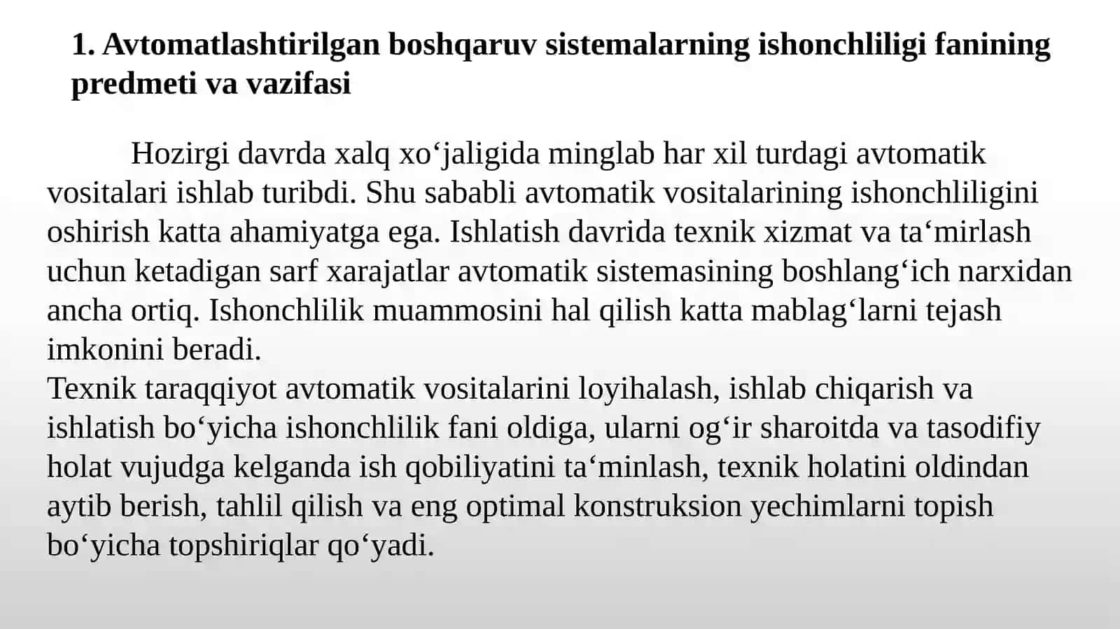 Ishonchlilik fanining vazifasi 2