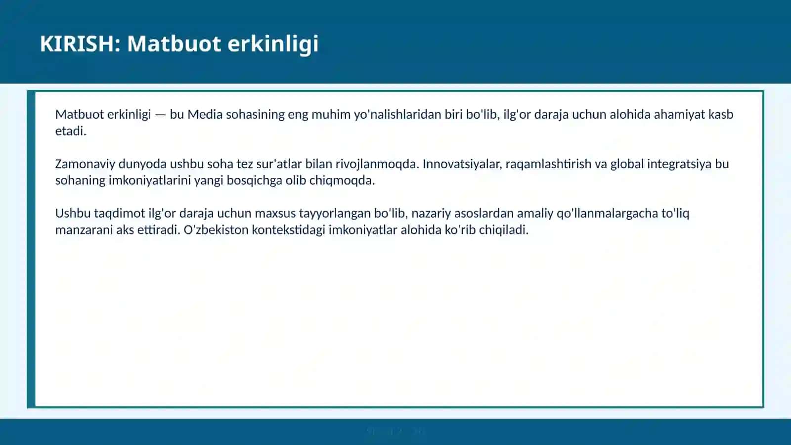 Matbuot erkinligi 2