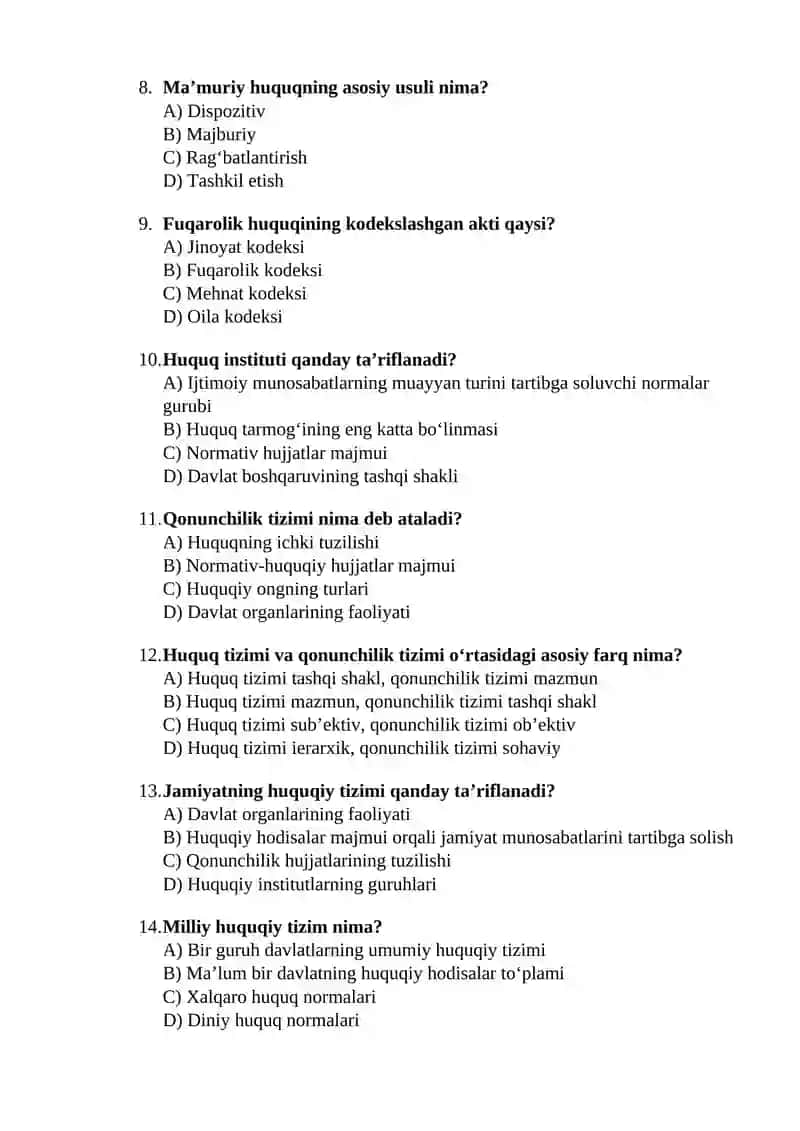 Huquq tizimi 2