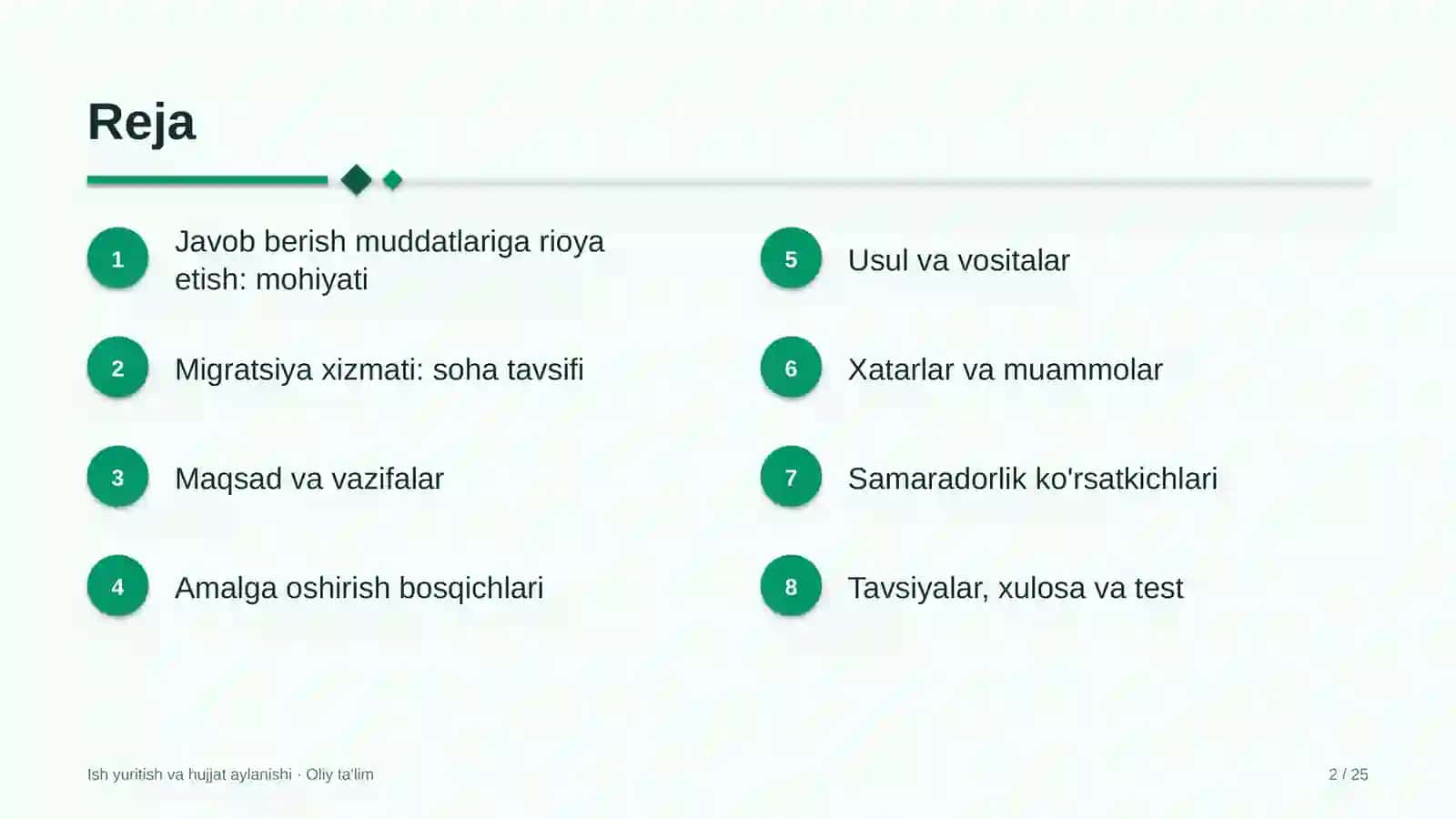 migratsiya xizmatida murojaatlarga javob berish muddatlariga rioya etish 2252 2