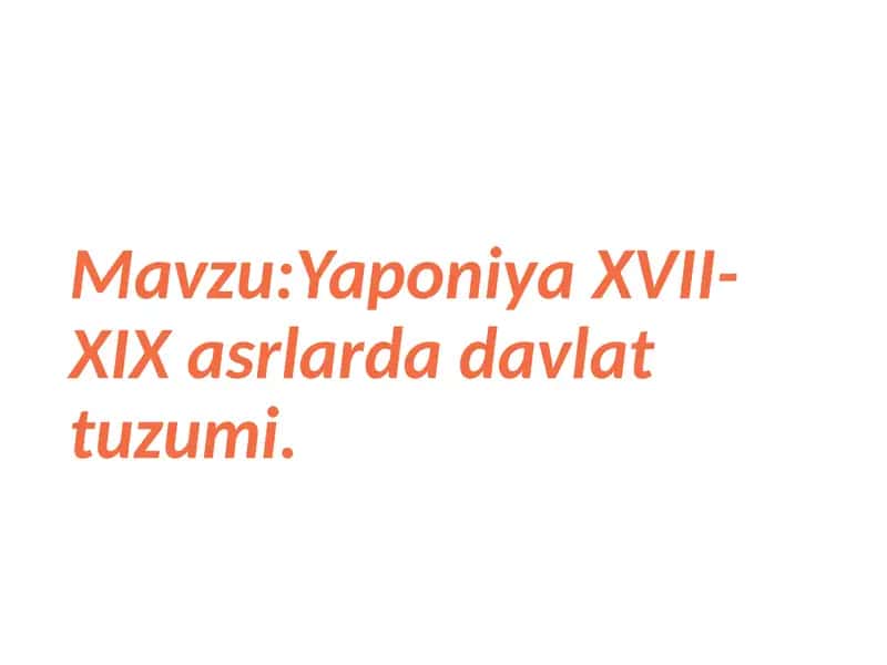 Yaponiya Davlat Tuzumi 2