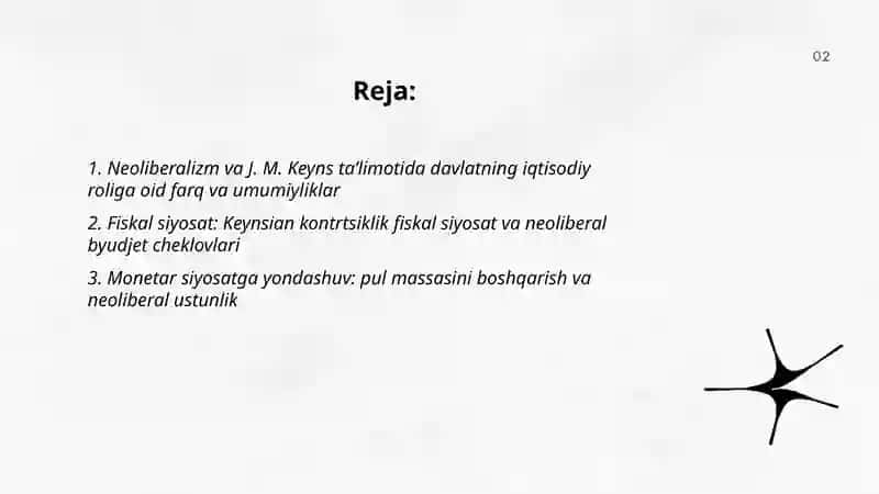 Neoliberalizm va J. M. Keyns ta’limotida farqlik 2