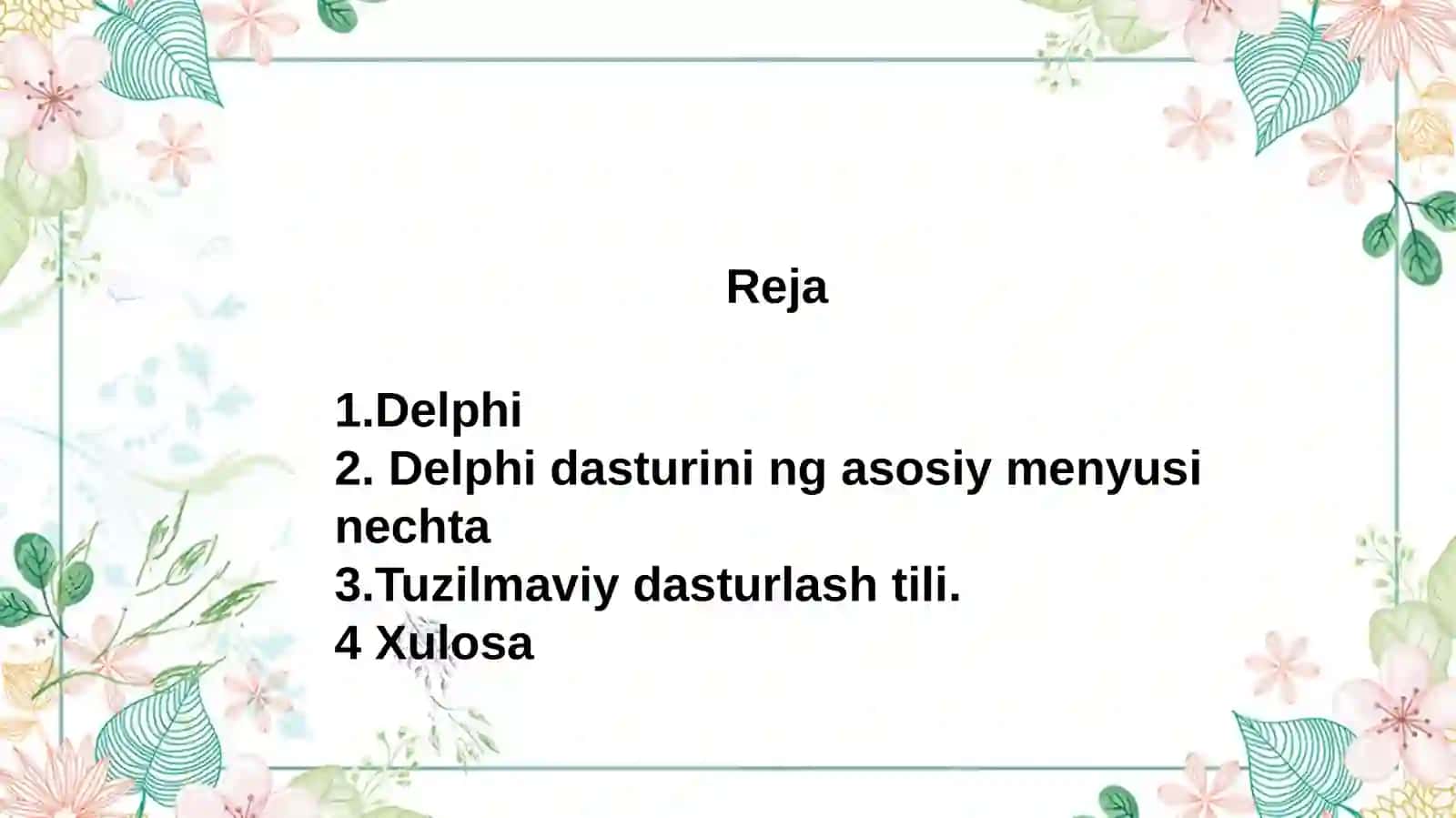 Delphi dasturlash tili 2