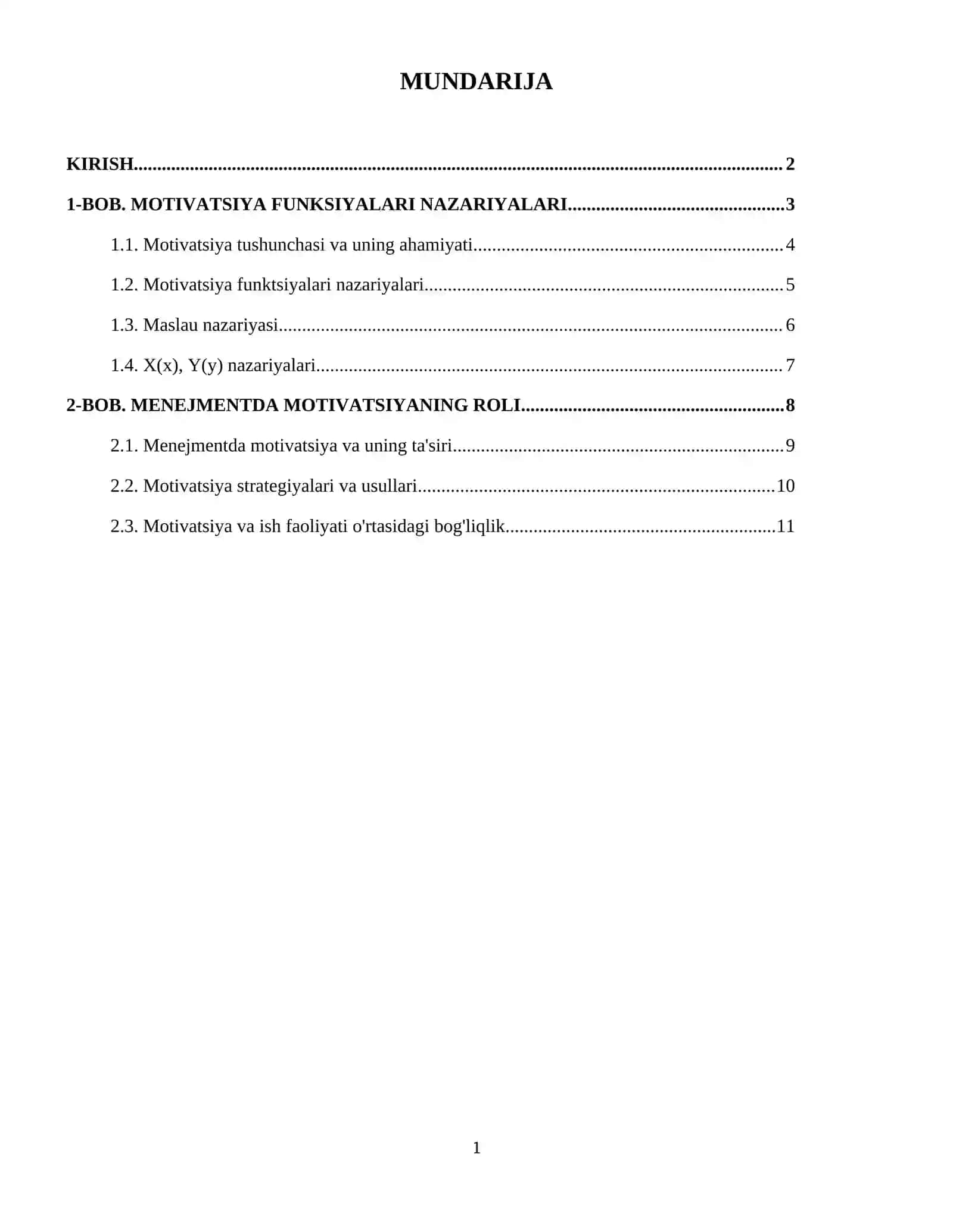 Motivatsiya funksiyalari nazariyalari. Maslau nazariyalari va X(x), Y(y) nazariyalari 2