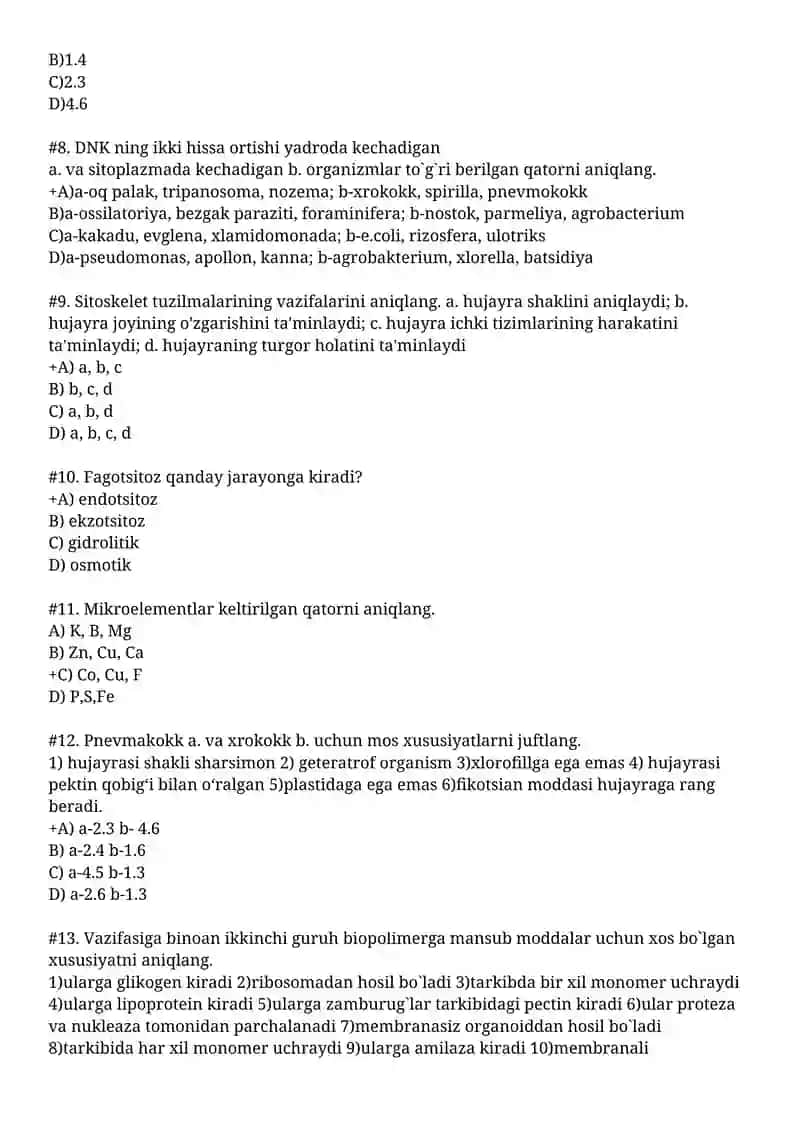 Organoidlar va hujayra tuzilishi 2