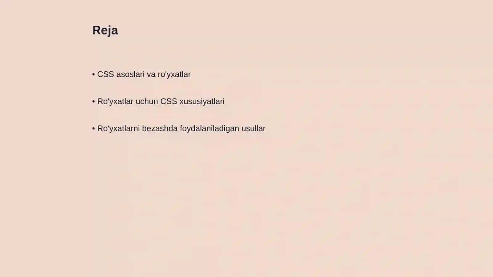 CSS da ro'yxatga stil berish 2