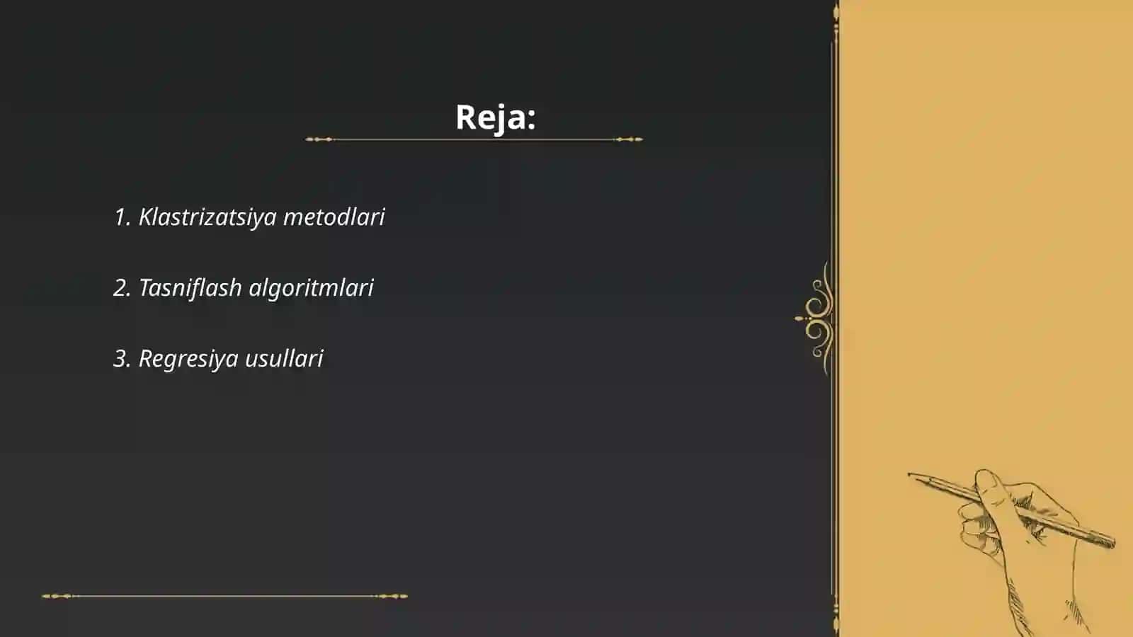Berilganlarni intellektual tahlil usullari 2