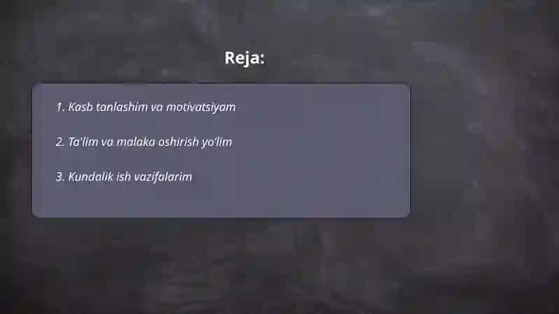 Mening mutaxassisligim 2