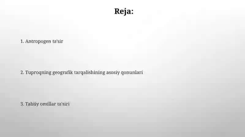 Tuproqlar geografik tarqalishining asosiy qonuniyatlari 2