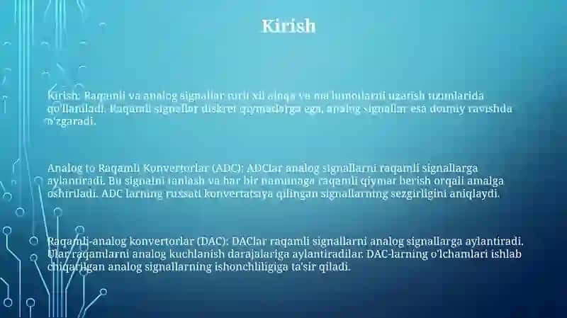 Analog to Raqamli Konvertorlar (ADC) 2