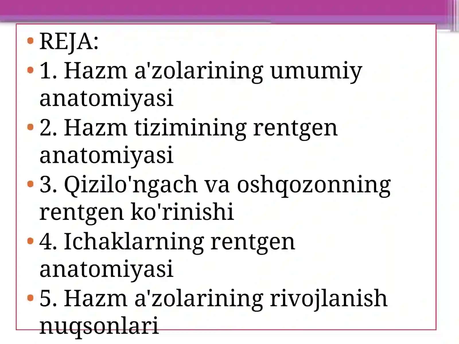 Hazma'zolarining rentgenatomiyasi va rivojlanish nuqsonlari 2