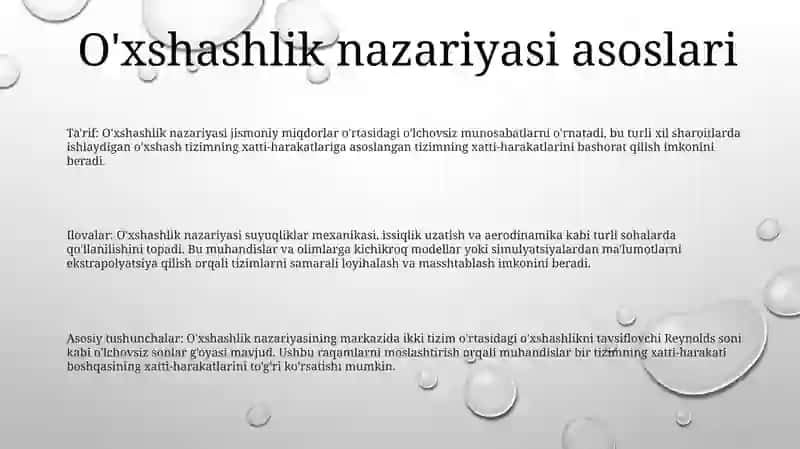 O'xshashlik Nazariyasi Asoslari 2