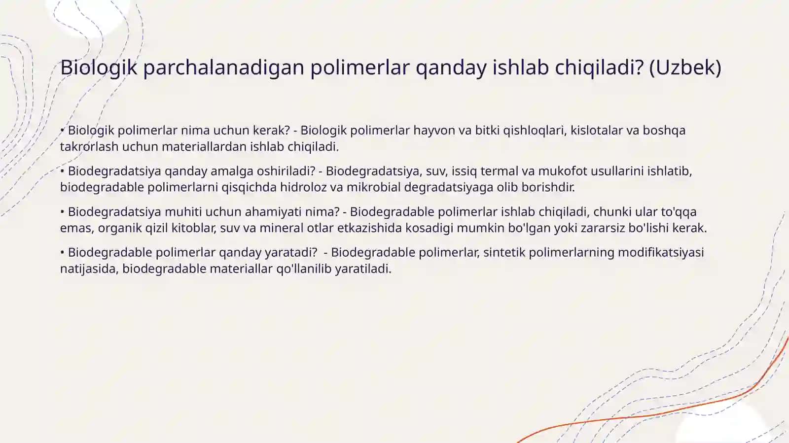 Qadoqlash uchun biologik parchalanadigan polimerlar 2