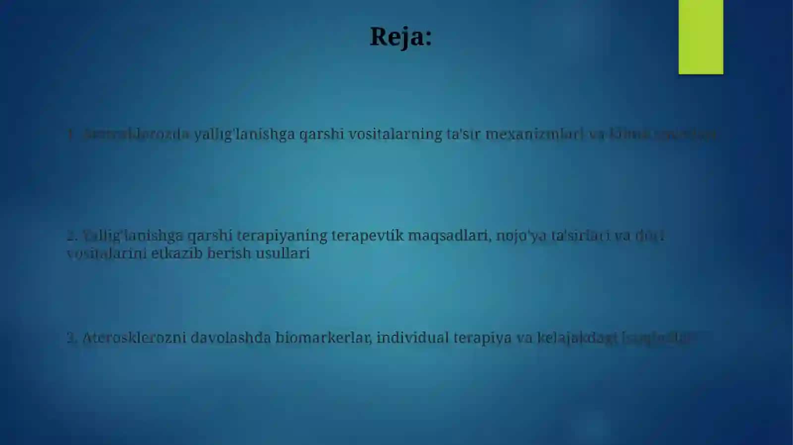 Ateroskleroz yalig'lanishga qarshi vositalar 2