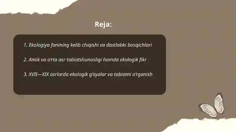 Ekologiyaning rivojlanish tarixi 2