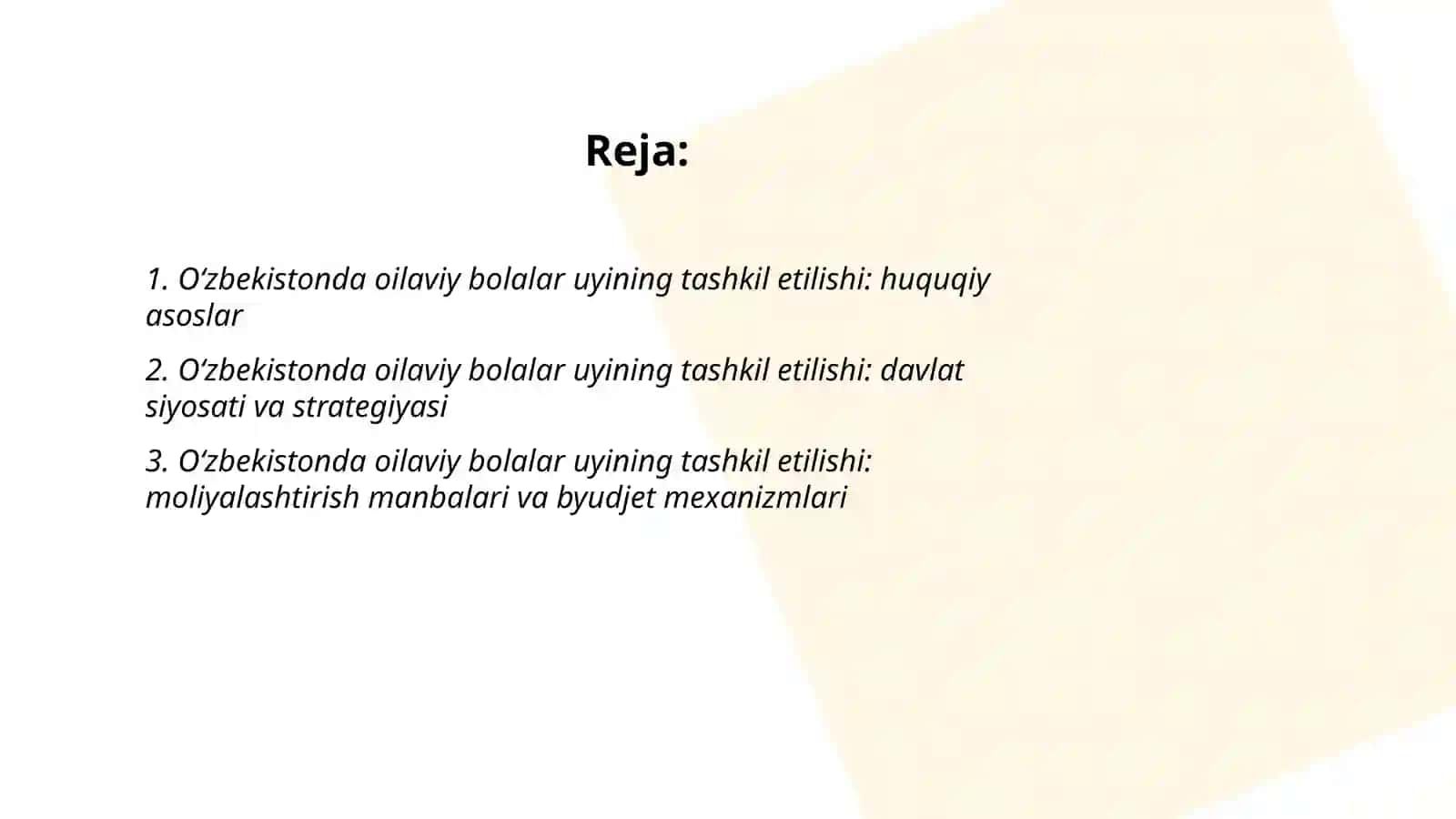 Oʻzbekistonda oilaviy bolalar uyining tashkil etilishi 2