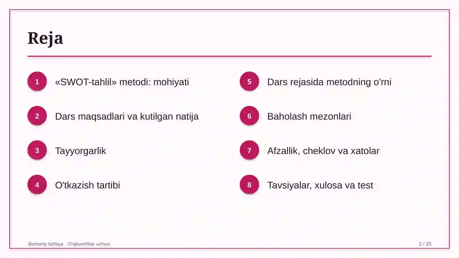 jismoniy tarbiya darslarida swot tahlil metodidan foydalanish 2946 2