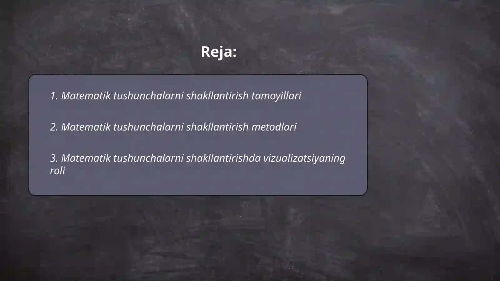 Matematik tushunchalarni shakllantirish tamoyillari 2