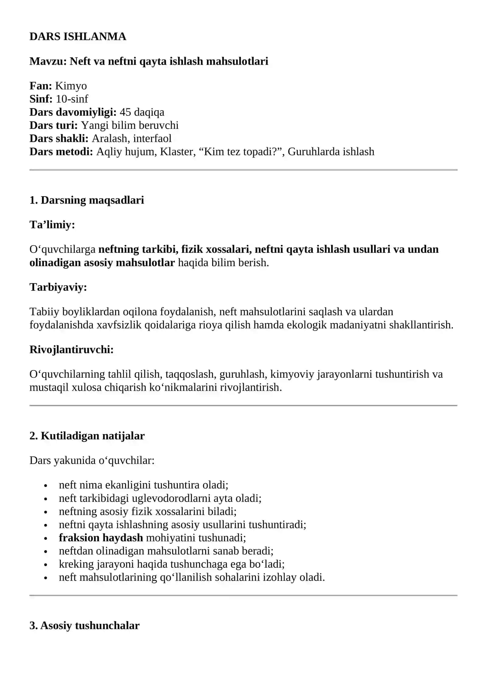 Neft va neftni qayta ishlash mahsulotlari 2