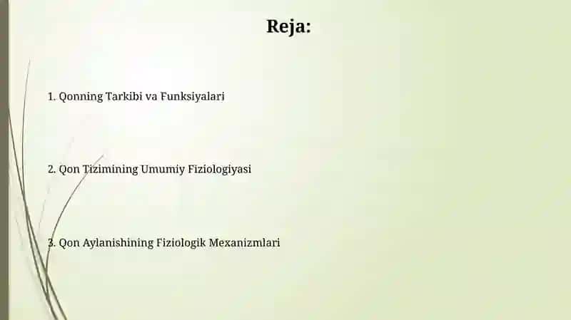 Qon sistemasi fizologiyasi 2