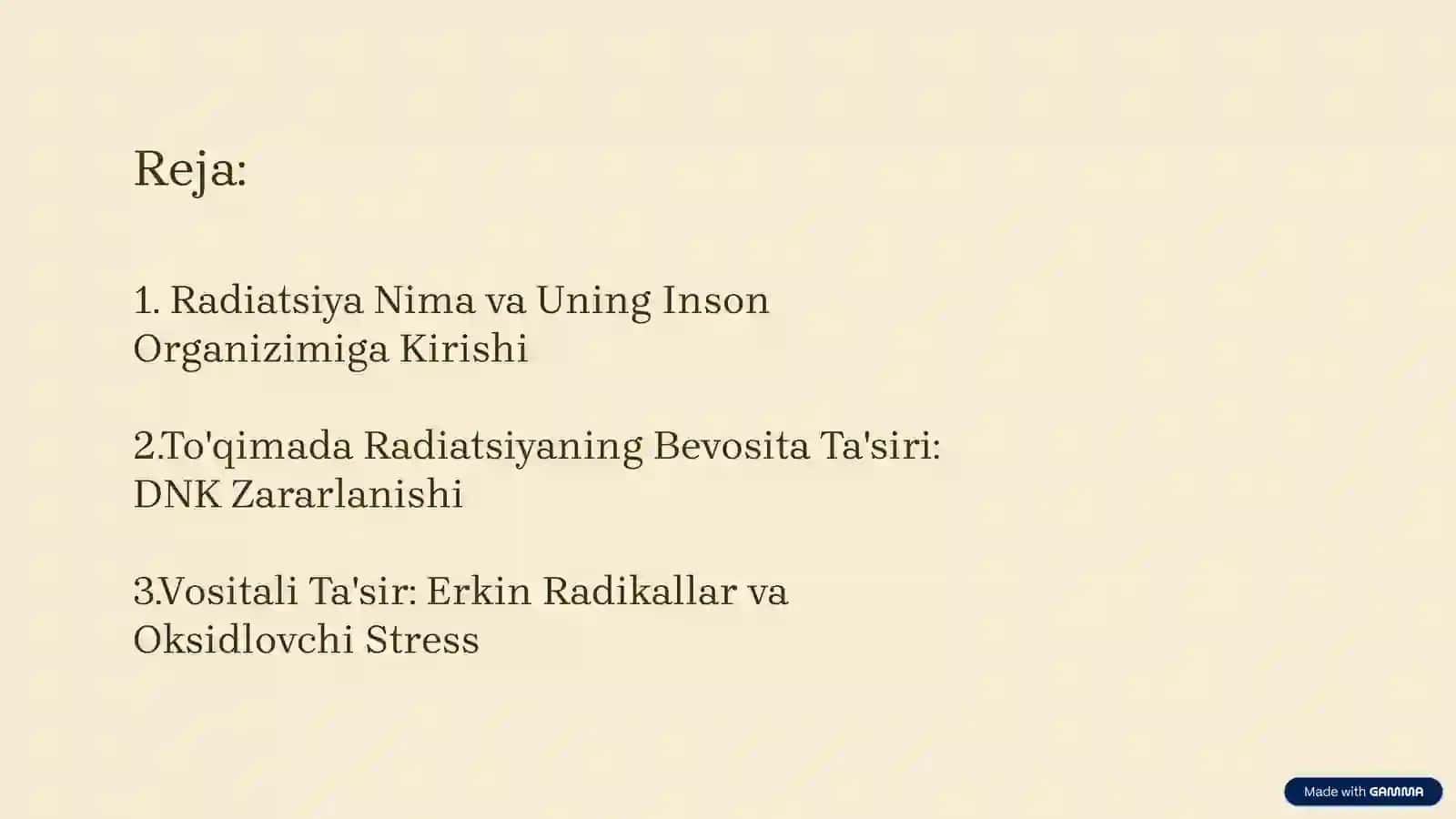 Radiatsiyaning To'qimaga Bevosita va Vositali Ta'siri 2