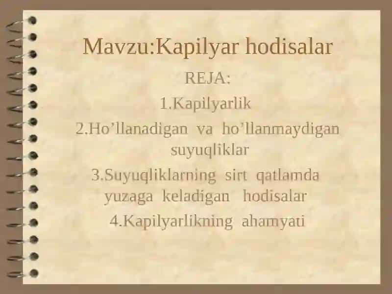 Kapilyar hodisalar 2