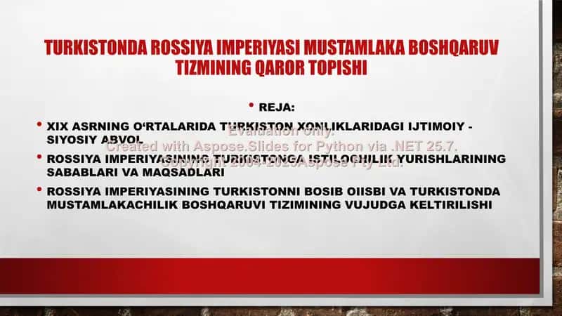 Turkistonda Rossiya imperiyasi mustamlaka boshqaruv tizmining qaror topishi 2