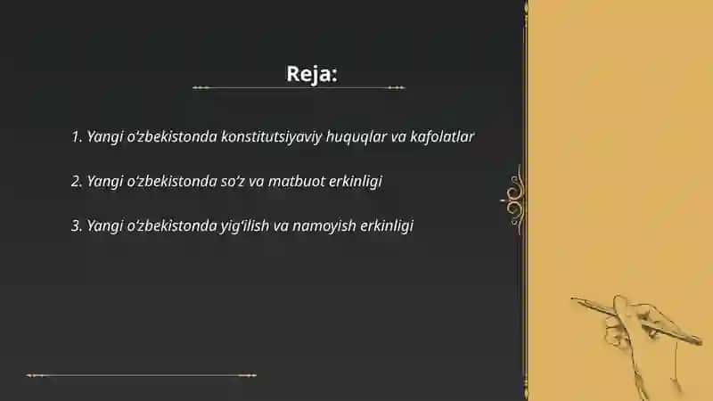 Yangi oʻzbekistonda inson haq huquqlari va erkinliklari 2