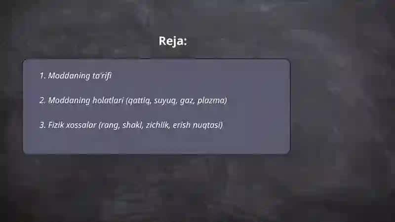 Modda va uning xossalari 2