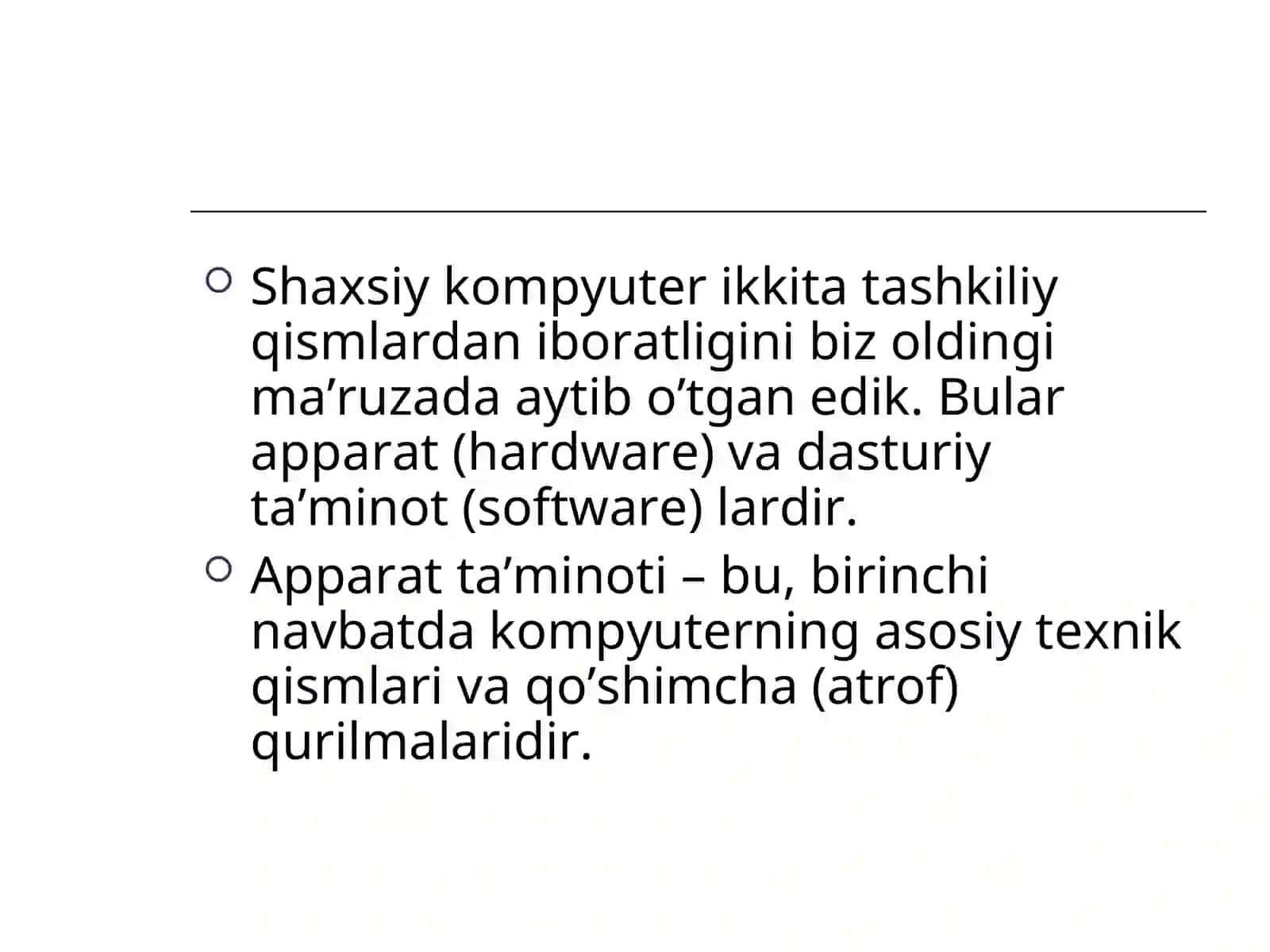 KОMPYUTЕRNING DASTURLI TA’MINОTI 2