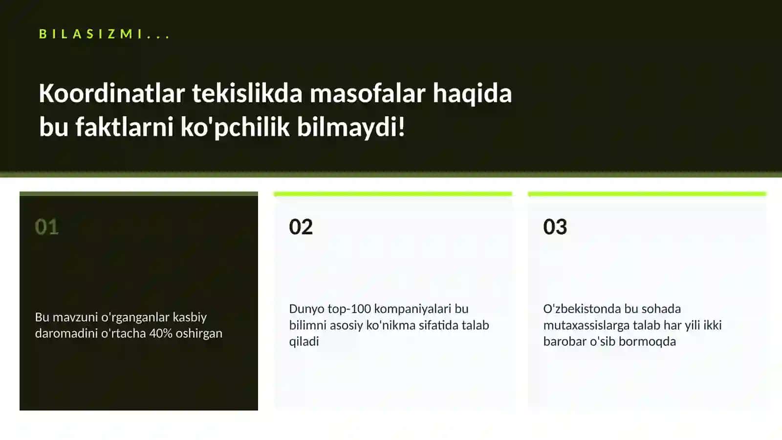 Koordinatlar tekislikda masofalar 2
