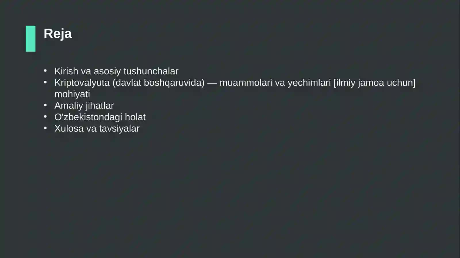Kriptovalyuta (davlat boshqaruvida) — muammolari va yechimlari [ilmiy jamoa uchun] 2