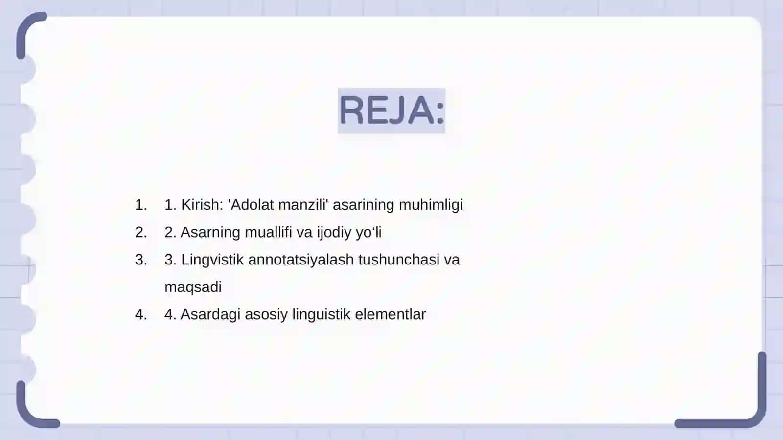 "Adolat manzili" asarini lingvistik annotatsiyalash 2