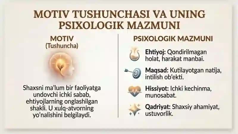 MOTIV VA MOTIVATSIYA TUSHUNCHALARINING PSIXOLOGIK TASNIFI 2