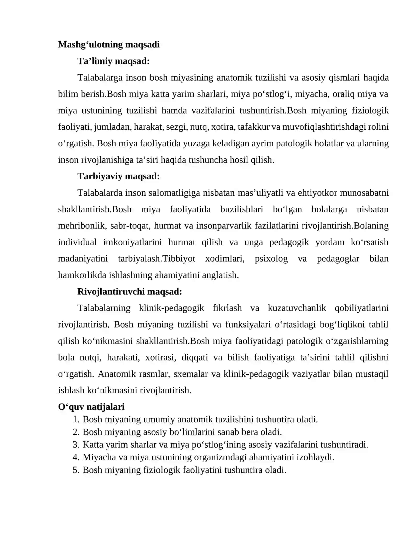 Inson bosh miyasi anatomiyasi, fiziologiyasi va patologiyadagi faoliyati 2