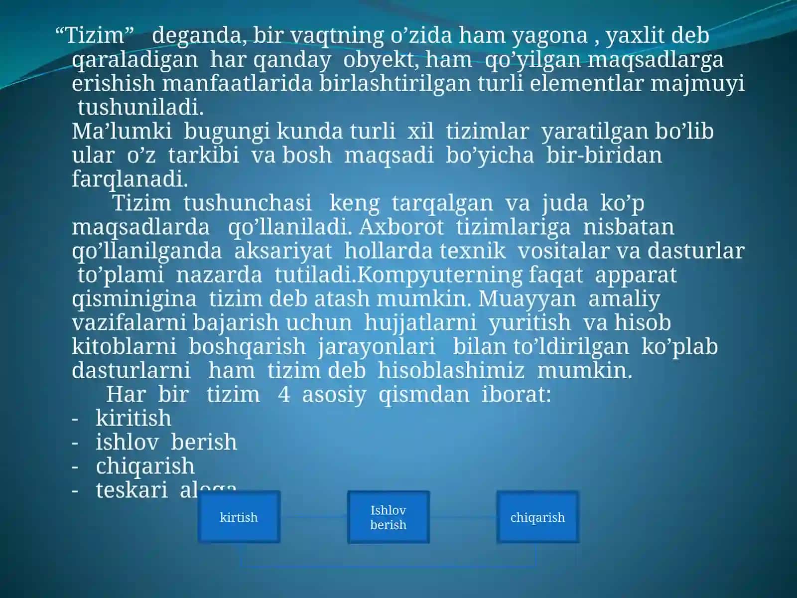 Axborot tizimlari 2