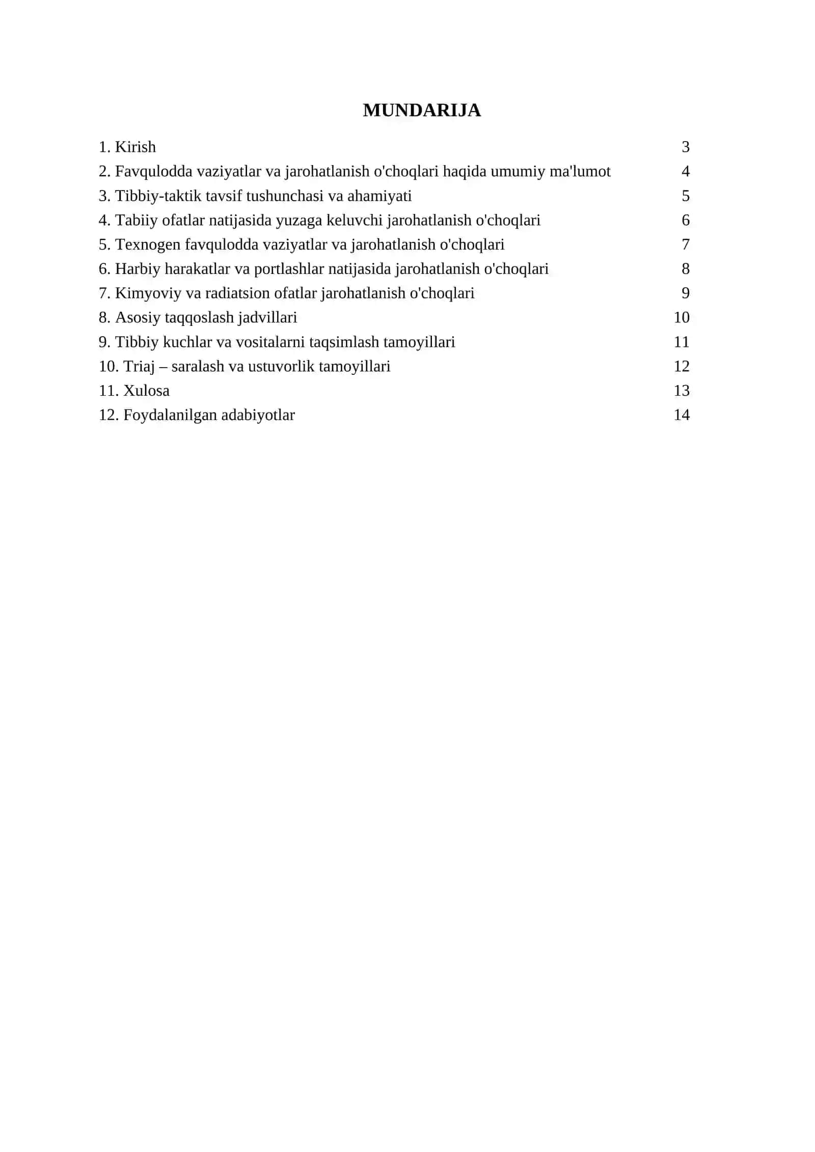 Favqulodda vaziyatlarda vujudga keluvchi jaroxatlanish

o'choqlarining tibbiy - taktik tavsifi 2