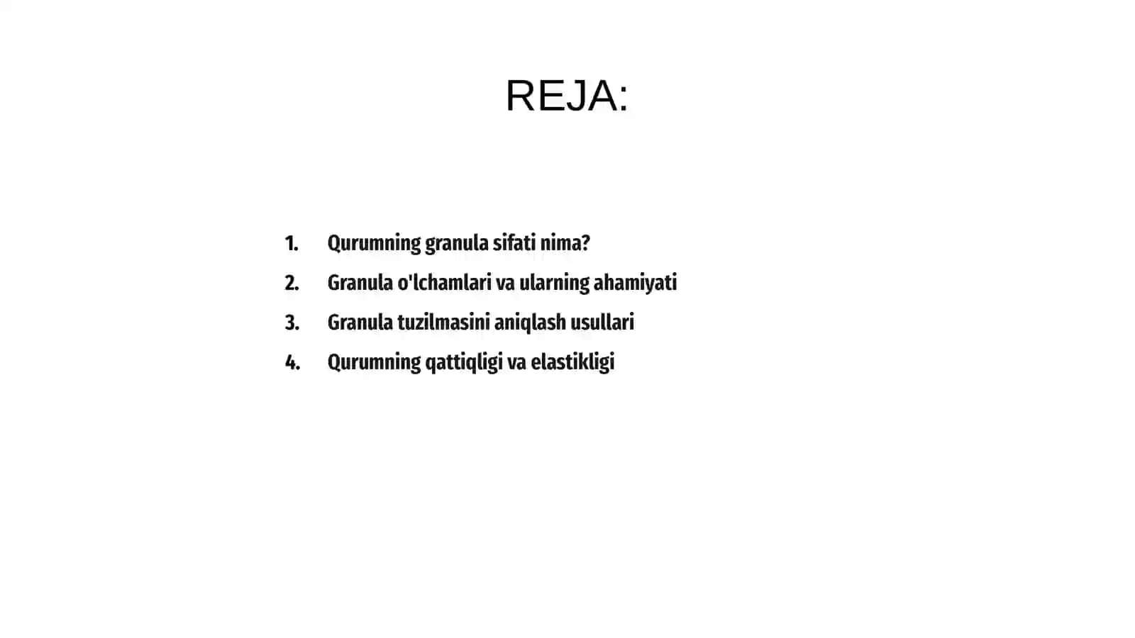 Qurumning granula sifatini aniqlash 2
