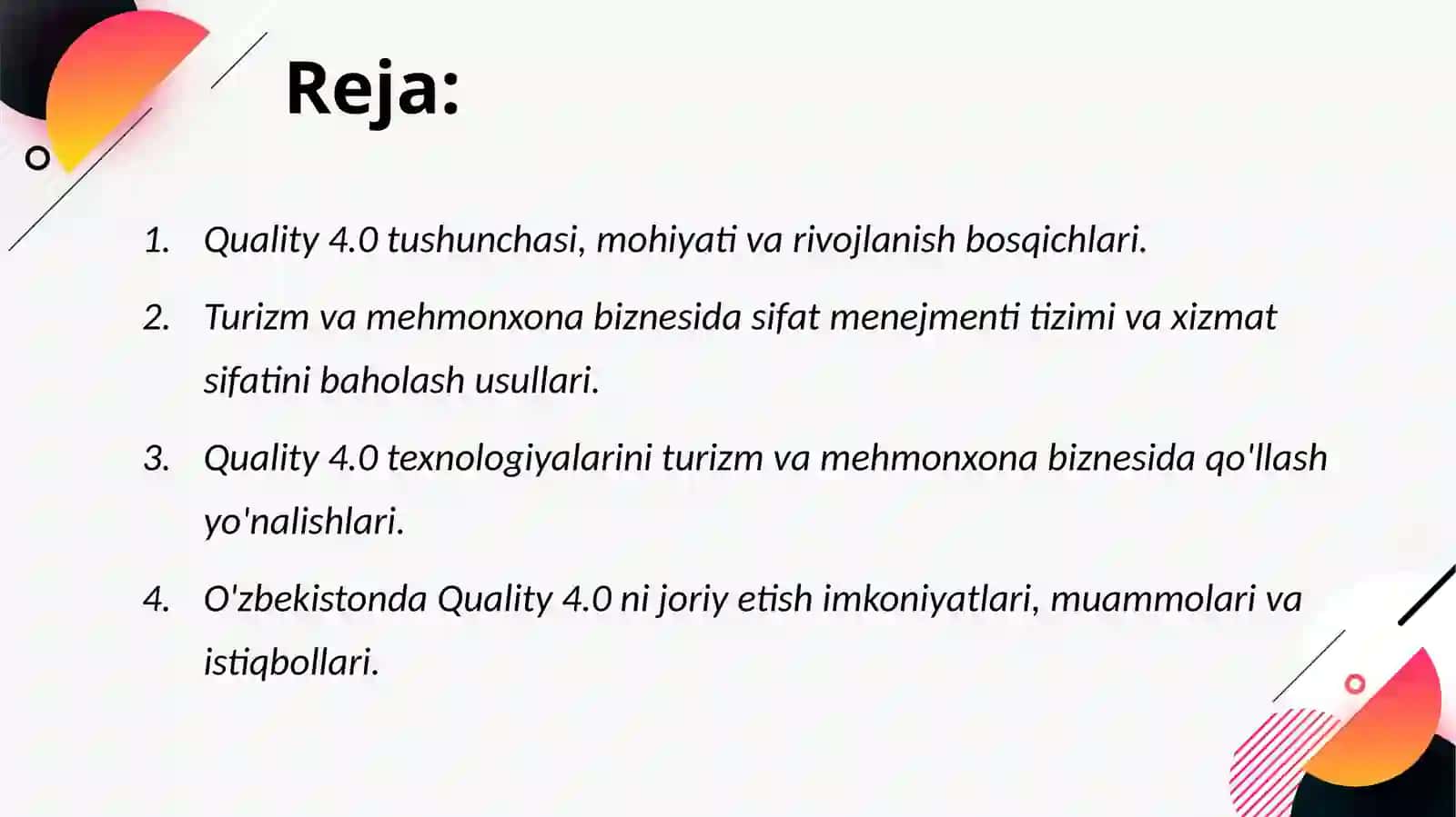 Quality 4.0 sifat menejmenti turizm va mehmonxona biznesida qo'llash 2