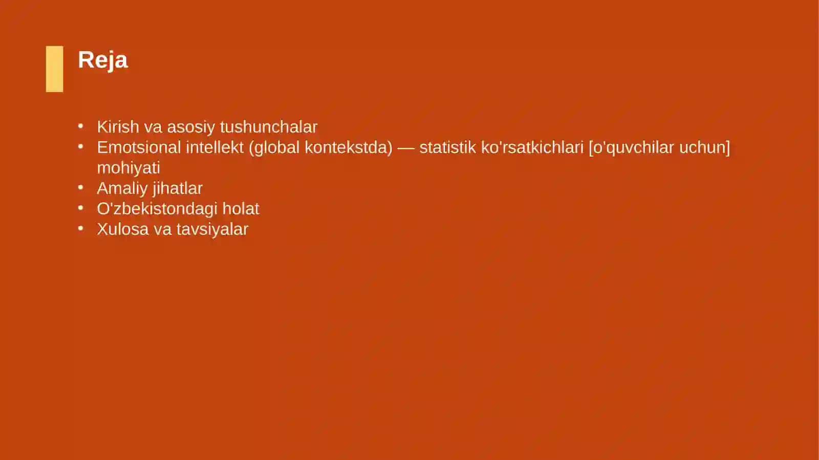 Emotsional intellekt (global kontekstda) — statistik ko'rsatkichlari [o'quvchilar uchun] 2