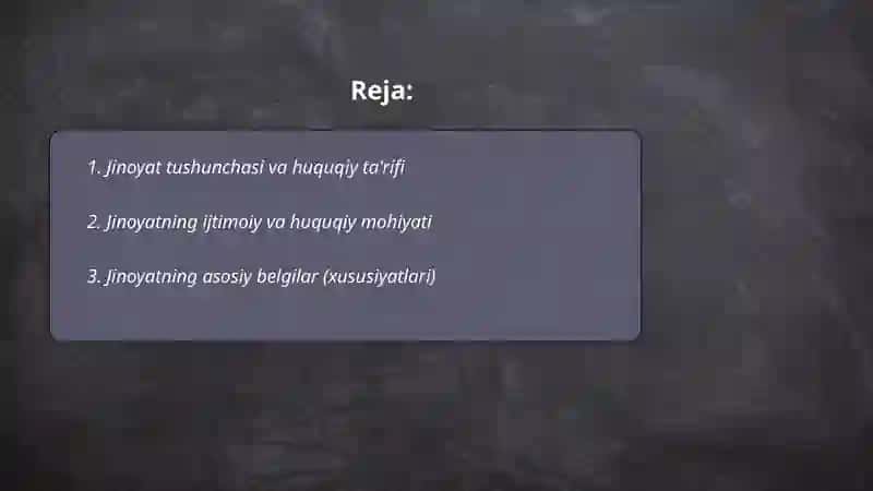 Jinoyat tushunchasi 2