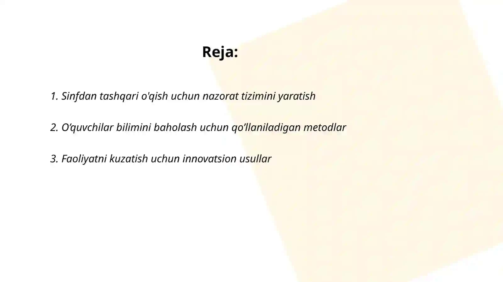 Sinifdan tashqari o'qish bo'yicha o'qivchilar bilimini, faoliyatini nazorat qilish yo'llarini ishlab chiqish 2