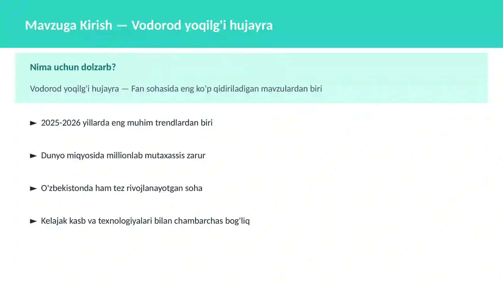 Vodorod yoqilg'i hujayra 2